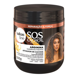 ATIVADOR DE CACHOS SALON LINE 500G - SOS CACHOS - ARGININA RECONSTRUÇÃO