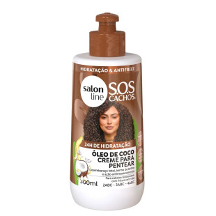 CREME PARA PENTEAR SALON LINE 300ML - SOS CACHOS - COCO TRATAMENTO PROFUNDO