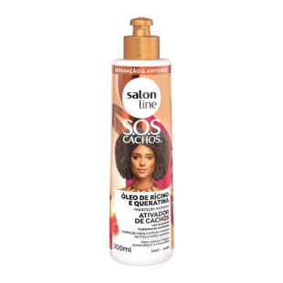 ATIVADOR DE CACHOS SALON LINE 300ML - SOS CACHOS - RICINO E QUERATINA