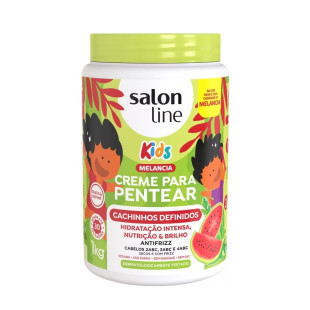 CREME PARA PENTEAR SALON LINE 1KG - CACHINHOS DEFINIDOS KIDS MELANCIA