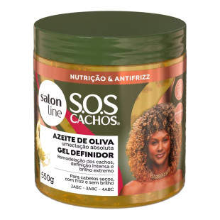 GEL DEFINIDOR SALON LINE 550G - SOS CACHOS - AZEITE DE OLIVA