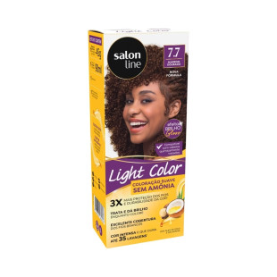 TONALIZANTE SALON LINE LIGHT COLOR 7.7 - LOURO NATURAL MARROM DOURADO