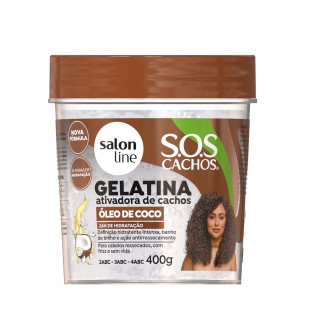 GELATINA SALON LINE 400G - SOS CACHOS - ÓLEO DE COCO