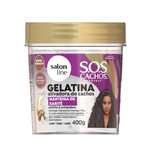 GELATINA SALON LINE 400G - SOS CACHOS - MANTEIGA DE KARITÉ