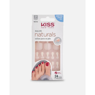 UNHA POSTIÇA KISS SALON NATURALS - TAMANHO P - QUADRADO ATIVO 24UN - SEM COLA