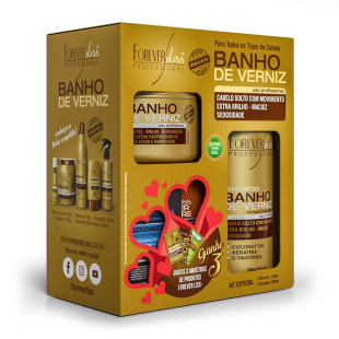 KIT FOREVER LISS - BANHO DE VERNIZ - SHAMPOO 300ML + MASCARA CAPILAR 250G