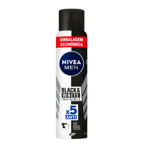 DESODORANTE AEROSOL NÍVEA MEN 200ML - BLACK & WHITE INVISIBLE