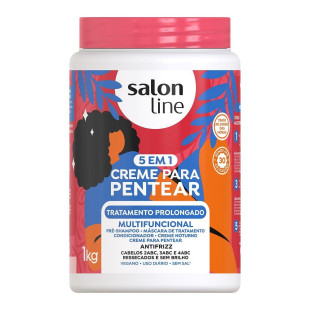 CREME PARA PENTEAR SALON LINE 1KG - 5 EM 1 - TRATAMENTO PROLONGADO