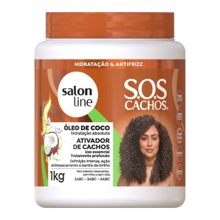 ATIVADOR DE CACHOS SALON LINE 1 LITRO - SOS CACHOS - ÓLEO DE COCO