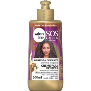 CREME PARA PENTEAR SALON LINE 300ML - SOS CACHOS - MANTEIGA DE KARITÉ