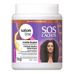 CREME PARA PENTEAR SALON LINE 1KG - SOS CACHOS - SUPER ÓLEOS