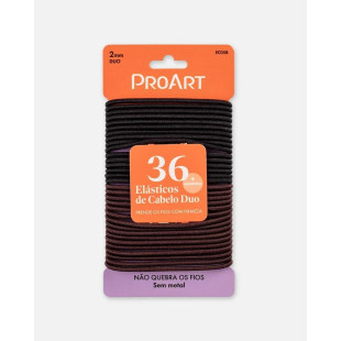 ELÁSTICO PARA CABELO PROART 36 UNIDADES - 2MM DUO - ref:EC05B