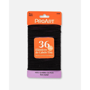 ELÁSTICO PARA CABELO PROART 36 UNIDADES - 2MM PRETO - ref:EC04B