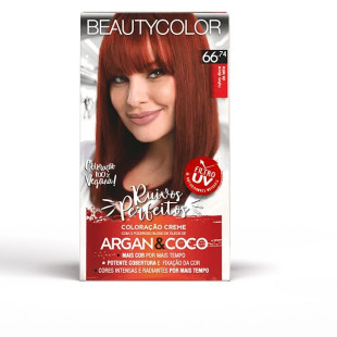 COLORAÇÃO BEAUTYCOLOR KIT 66.74 - RUIVOS PERFEITOS - RUIVO DOCE DE LEITE